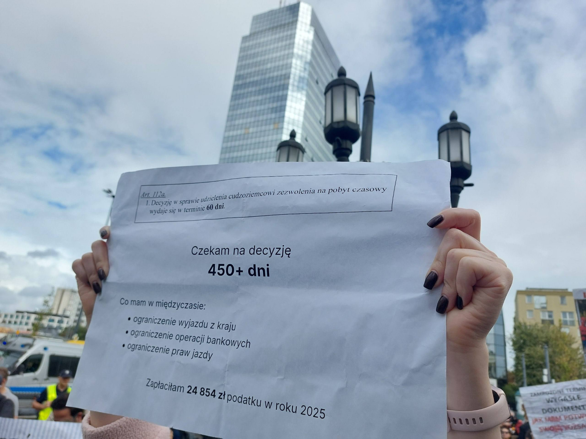 Foreigners' protest at the Mazovian Voivodeship Office, Warsaw, 24 August 2026 (7)